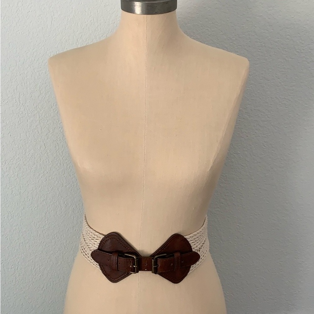 Forever 21 Brown and Cream Bow Belt Accessory